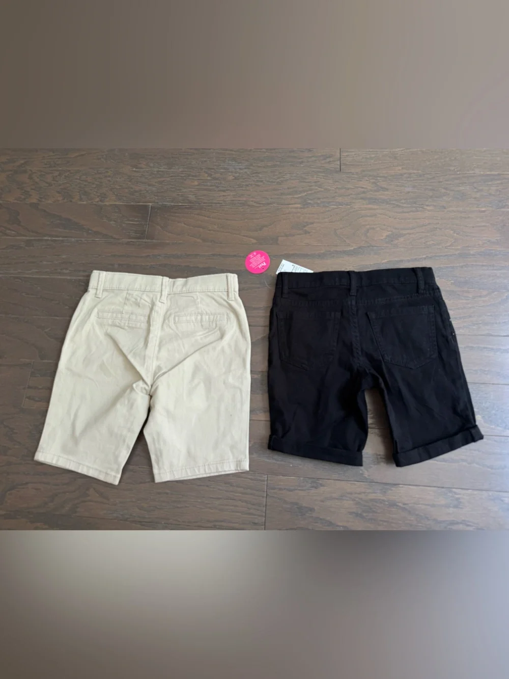 Girls kids Children's Place Khaki & Black Boys Chino shorts sz 6
